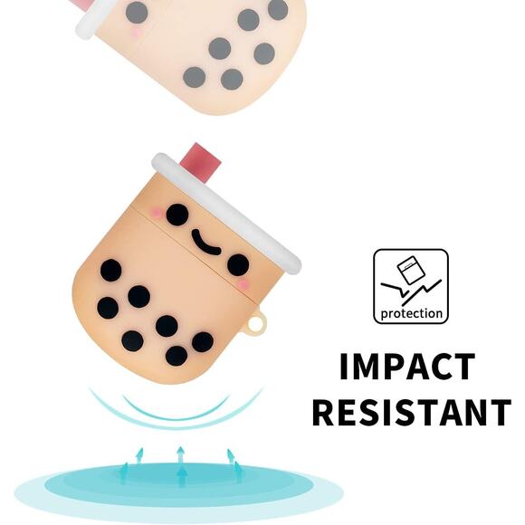 Airpods 1/2, Cute Boba Milk Tea Cartoon Character Upgrade 3D Silicone Case - Picture 3 of 5